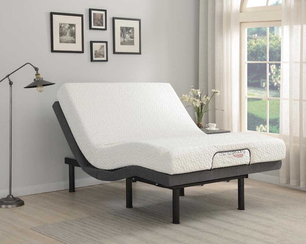 Clara Gray/Black Queen Adjustable Bed Base by Coaster at Eve Furniture
