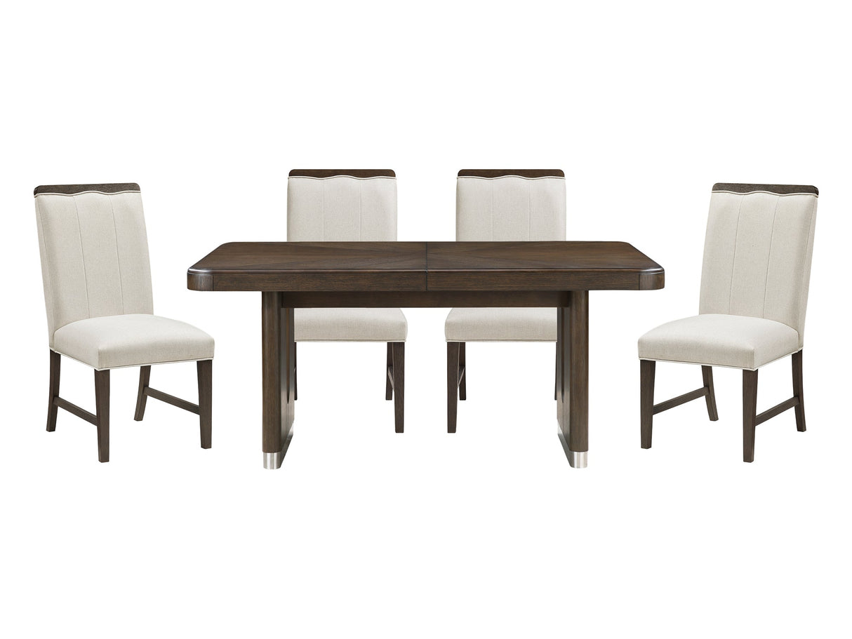 Clara Brown and Beige Extendable Dining Room Set by Homelegance at Eve Furniture