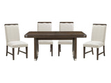 Clara Brown and Beige Extendable Dining Room Set by Homelegance at Eve Furniture