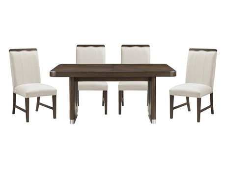 Clara Brown and Beige Extendable Dining Room Set by Homelegance at Eve Furniture