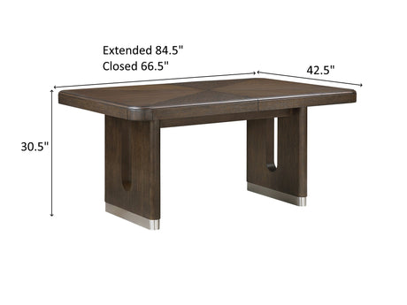 Clara Brown and Beige Extendable Dining Room Set by Homelegance at Eve Furniture