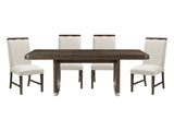 Clara Brown and Beige Extendable Dining Room Set by Homelegance at Eve Furniture