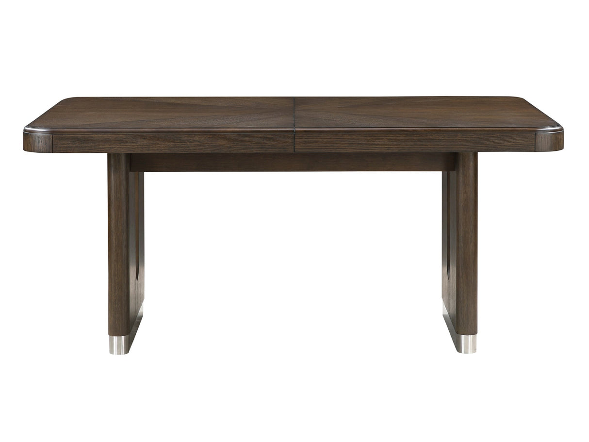 Clara Brown and Beige Extendable Dining Room Set by Homelegance at Eve Furniture