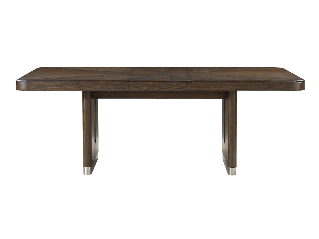 Clara Brown and Beige Extendable Dining Room Set by Homelegance at Eve Furniture