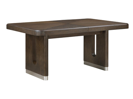 Clara Brown and Beige Extendable Dining Room Set by Homelegance at Eve Furniture