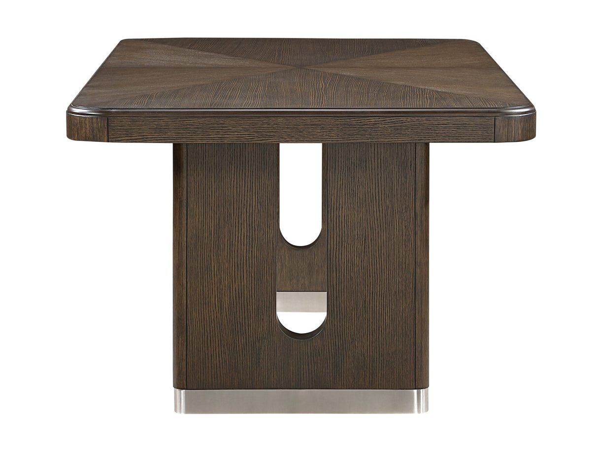 Clara Brown and Beige Extendable Dining Room Set by Homelegance at Eve Furniture