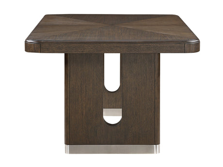 Clara Brown and Beige Extendable Dining Room Set by Homelegance at Eve Furniture