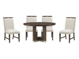 Clara Home Brown and Beige 54" Round Dining Table by Homelegance at Eve Furniture