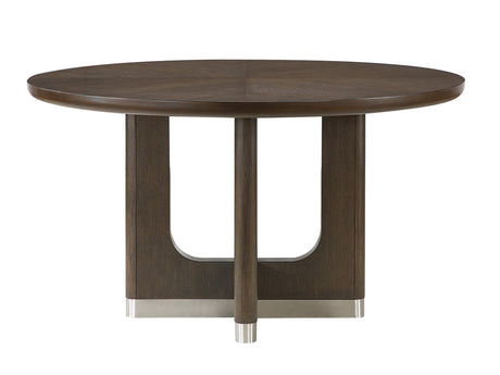Clara Home Brown and Beige 54" Round Dining Table by Homelegance at Eve Furniture
