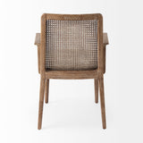 Clara Light Brown Wood W/ Cream Fabric Seat and Cane Back Dining Chair by Mercana at Eve Furniture