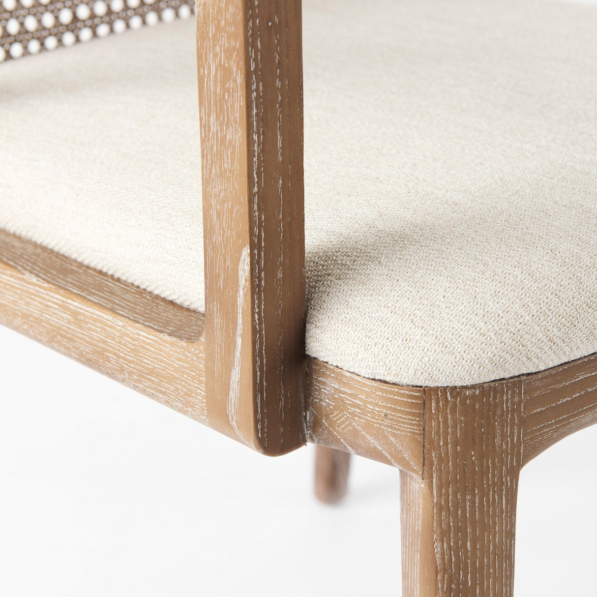 Clara Light Brown Wood W/ Cream Fabric Seat and Cane Back Dining Chair by Mercana at Eve Furniture
