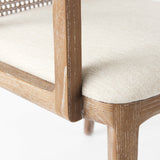 Clara Light Brown Wood W/ Cream Fabric Seat and Cane Back Dining Chair by Mercana at Eve Furniture