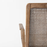 Clara Light Brown Wood W/ Cream Fabric Seat and Cane Back Dining Chair by Mercana at Eve Furniture