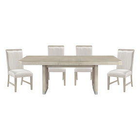 Clara Light Gray 5-Piece Expandable Dining Set by Homelegance at Eve Furniture