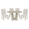 Clara Light Gray 5-Piece Round Dining Set by Homelegance at Eve Furniture