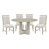 Clara Light Gray 5-Piece Round Dining Set by Homelegance at Eve Furniture