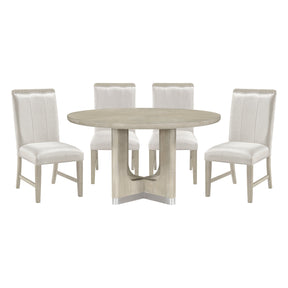 Clara Light Gray 5-Piece Round Dining Set by Homelegance at Eve Furniture
