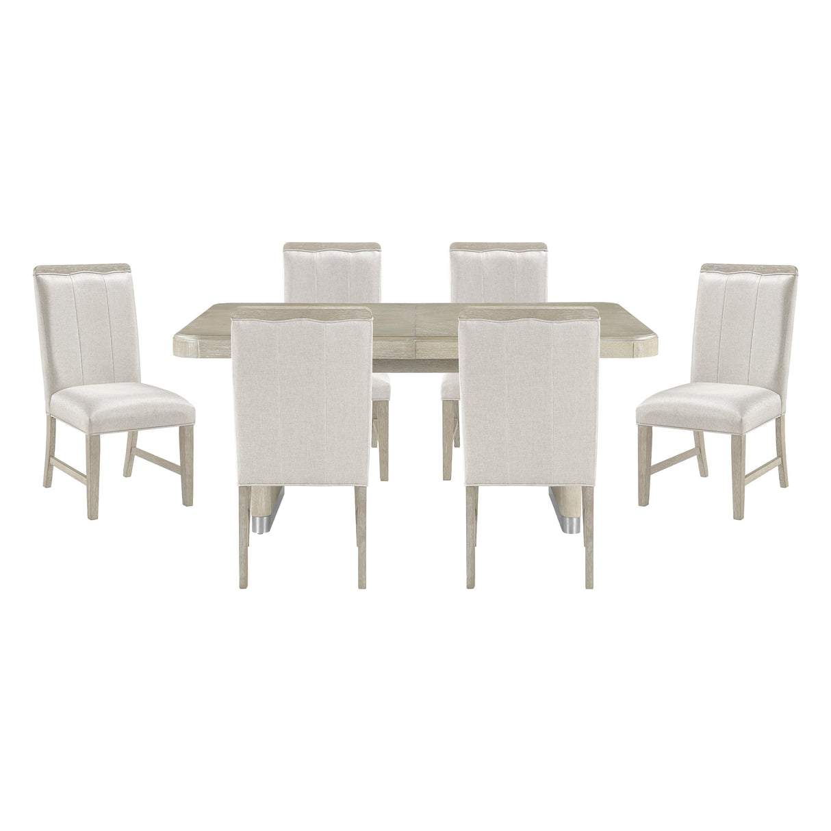Clara Light Gray 7-Piece Expandable Dining Set by Homelegance at Eve Furniture
