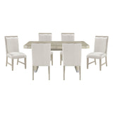 Clara Light Gray 7-Piece Expandable Dining Set by Homelegance at Eve Furniture