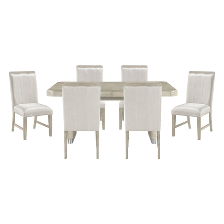 Clara Light Gray 7-Piece Expandable Dining Set by Homelegance at Eve Furniture