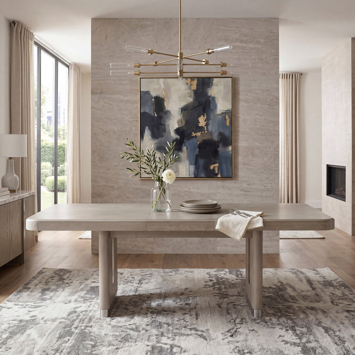 Clara Light Gray Expandable Dining Table by Homelegance at Eve Furniture