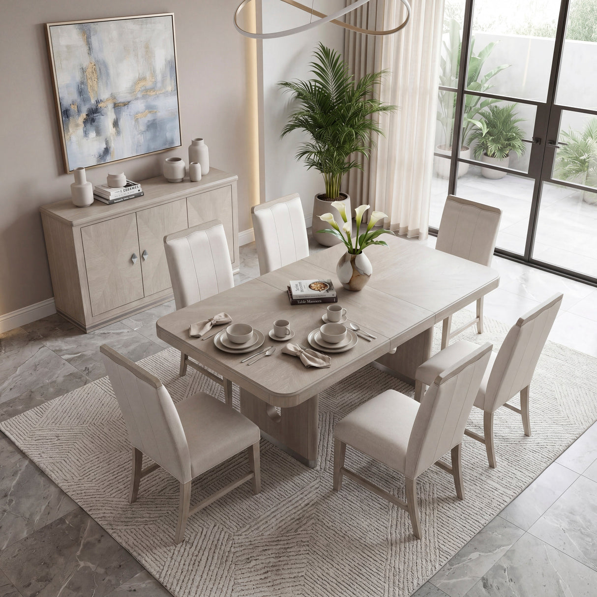 Clara Light Gray Expandable Dining Table by Homelegance at Eve Furniture