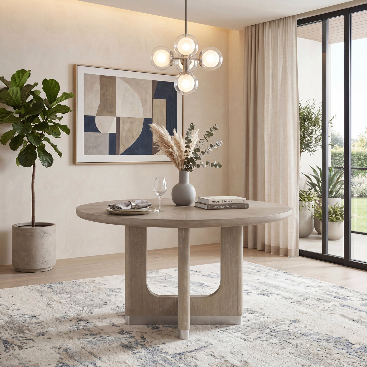 Clara Light Gray Round Dining Table by Homelegance at Eve Furniture