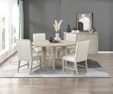 Clara Light Gray Round Dining Table by Homelegance at Eve Furniture