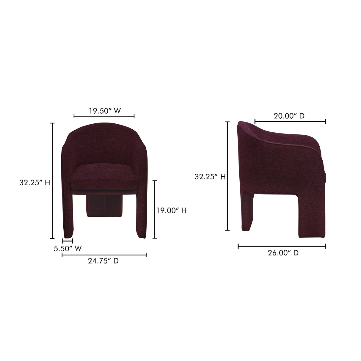 Clara Plum Dining Chair by MOES at Eve Furniture