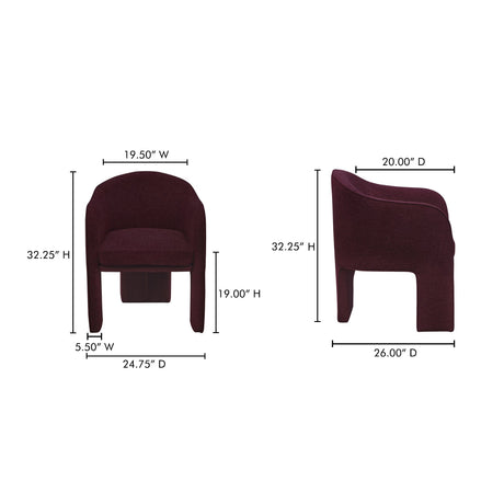 Clara Plum Dining Chair by MOES at Eve Furniture