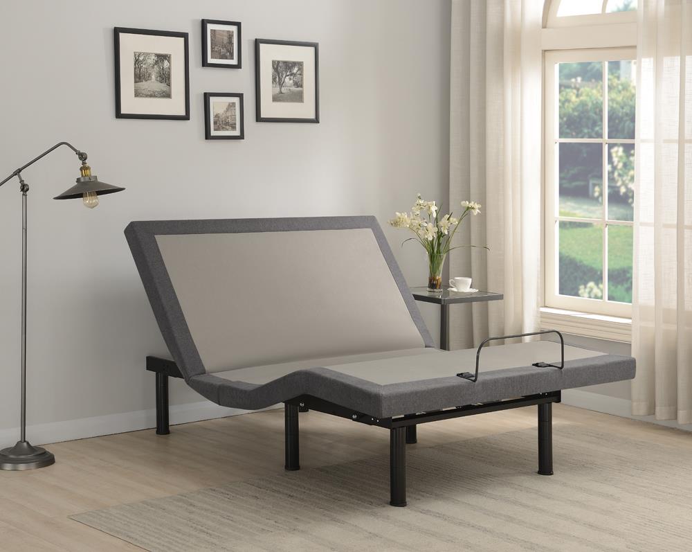 Clara Gray/Black Queen Adjustable Bed Base