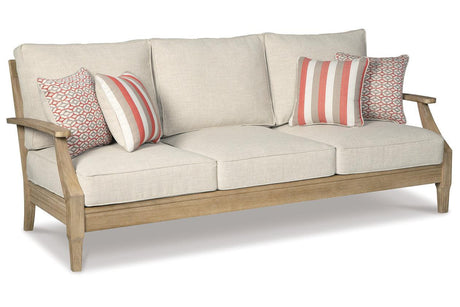 Clare View Beige ( 3-Piece Set) Outdoor Sofa, Loveseat and Lounge Chair by Ashley at Eve Furniture