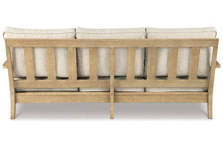 Clare View Beige ( 3-Piece Set) Outdoor Sofa, Loveseat and Lounge Chair by Ashley at Eve Furniture