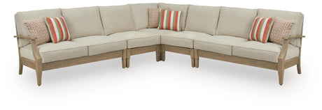 Clare View Beige 5-Piece Outdoor Sectional by Ashley at Eve Furniture