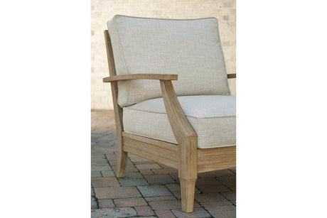 Clare View Beige ( 5-Piece Set) Outdoor Loveseat and 4 Lounge Chairs by Ashley at Eve Furniture