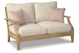 Clare View Beige ( 5-Piece Set) Outdoor Loveseat and 4 Lounge Chairs by Ashley at Eve Furniture