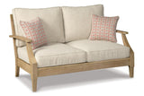 Clare View Beige Loveseat with Cushion by Ashley at Eve Furniture
