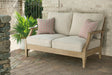 Clare View Beige Loveseat with Cushion by Ashley at Eve Furniture