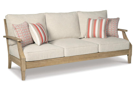 Clare View Beige Sofa with Cushion by Ashley at Eve Furniture