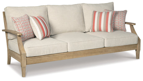 Clare View Outdoor Sofa with Lounge Chair in Beige