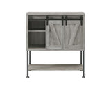 Claremont Gray Driftwood Sliding Door Bar Cabinet with Lower Shelf by Coaster at Eve Furniture