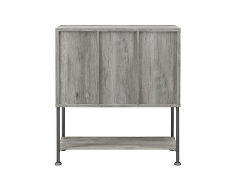 Claremont Gray Driftwood Sliding Door Bar Cabinet with Lower Shelf by Coaster at Eve Furniture