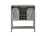 Claremont Gray Driftwood Sliding Door Bar Cabinet with Lower Shelf