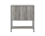 Claremont Gray Driftwood Sliding Door Bar Cabinet with Lower Shelf