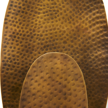 Clarence Metal Hammered Gold Round Wall Sconce by Mercana at Eve Furniture