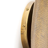 Clarence 7.0L x 5.3W x 17.0H Metal Hammered Gold Round Wall Sconce by Mercana at Eve Furniture