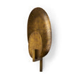 Clarence 7.0L x 5.3W x 17.0H Metal Hammered Gold Round Wall Sconce by Mercana at Eve Furniture