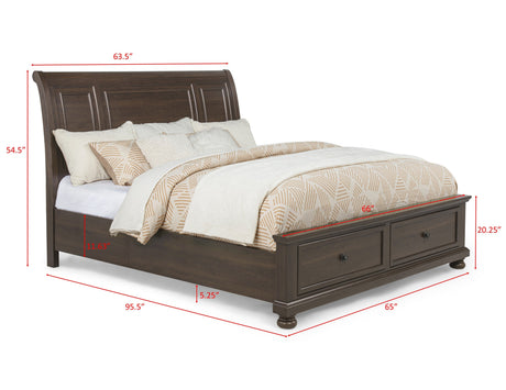 Claribelle Brown Queen Storage Sleigh Bed by Crown Mark at Eve Furniture
