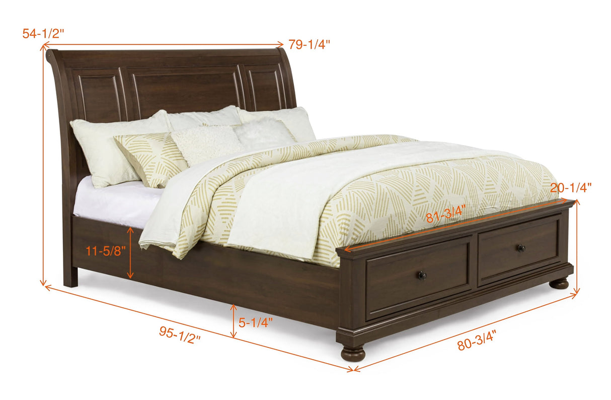 Claribelle Brown Storage Sleigh Bedroom Set by Crown Mark at Eve Furniture