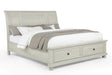 Claribelle White King Storage Sleigh Bed by Crown Mark at Eve Furniture